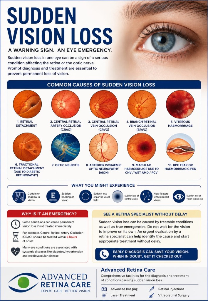 Sudden Vision Loss Clinical Emergency Chart - Advanced Retina Care